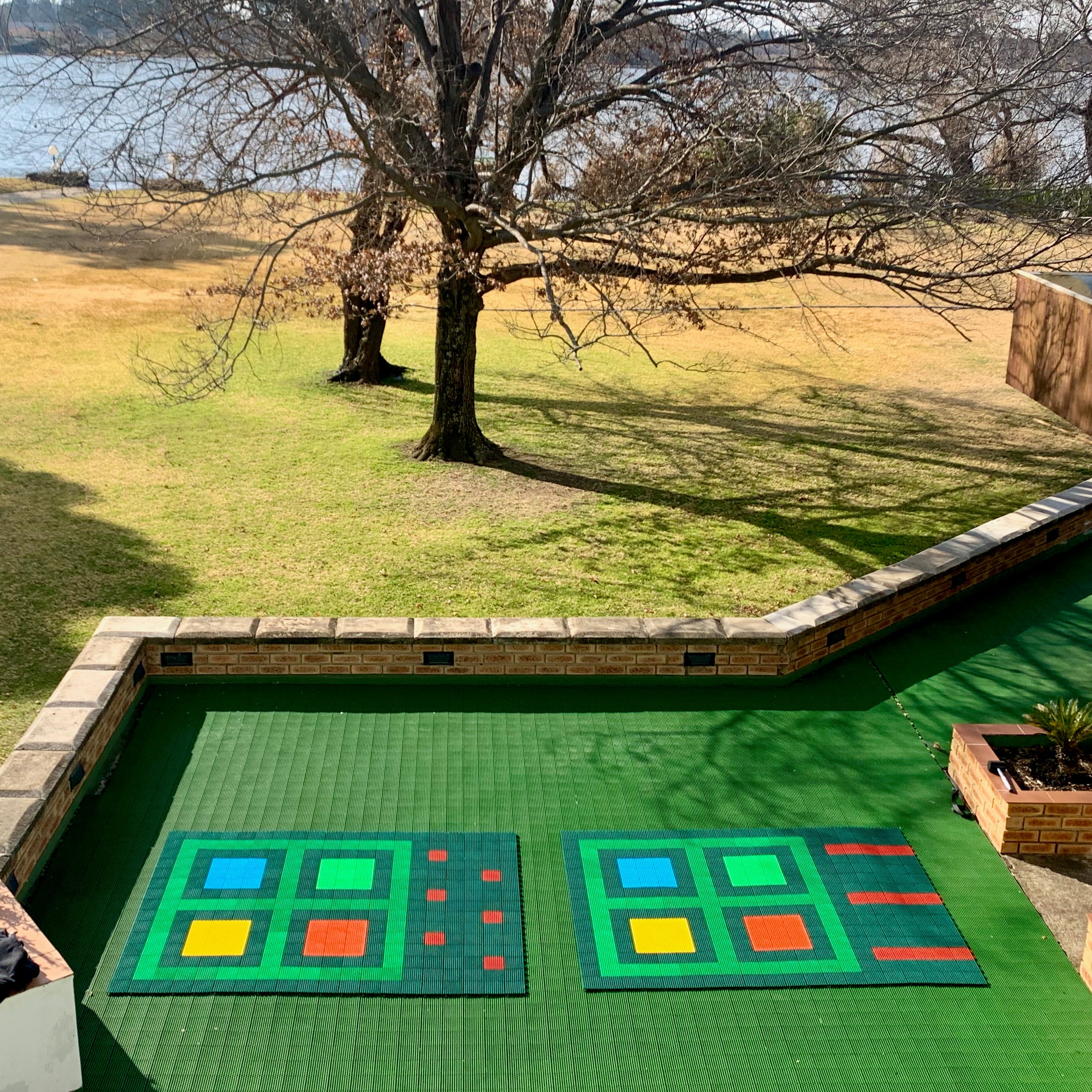 LOKFLOR Hockey Skills Mat Small Rectangular (Springbok Green) | LokFlor